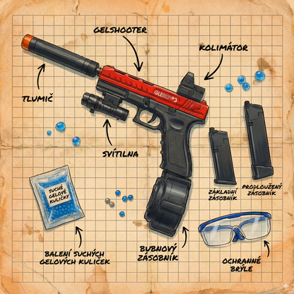 Výhodný balíček - 2× Gelshot Glock G-17 pistole + 2× náboje